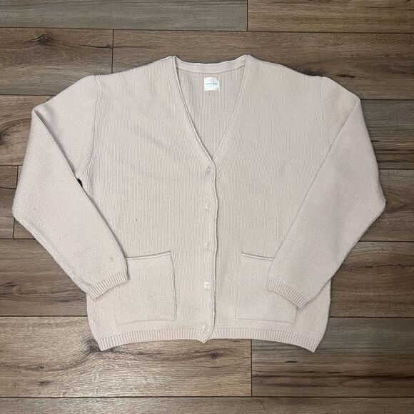 Anine Bing Sweaters - ANINE BING Light Pink Knit Oversized Button Up Cardigan Sweater Women's M-L